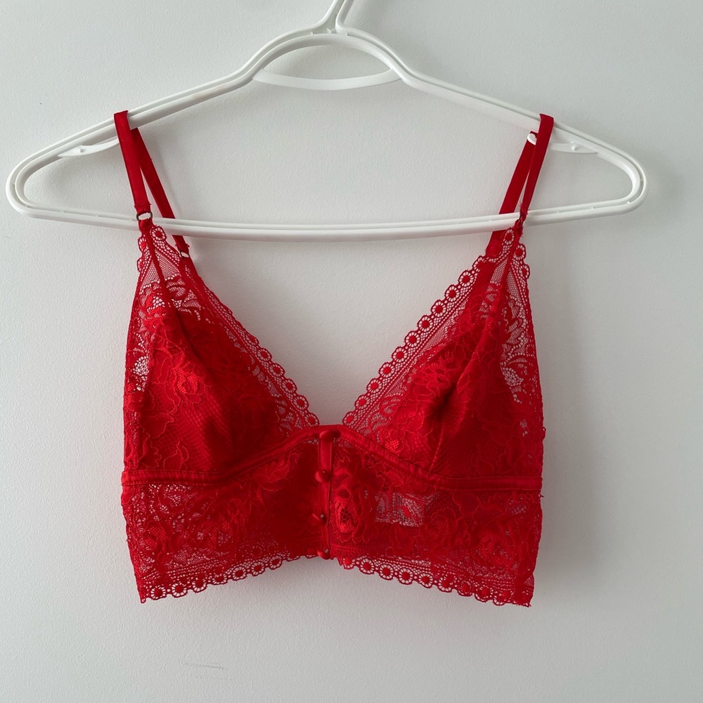 TopShop - Red Lace Bralette - size 6